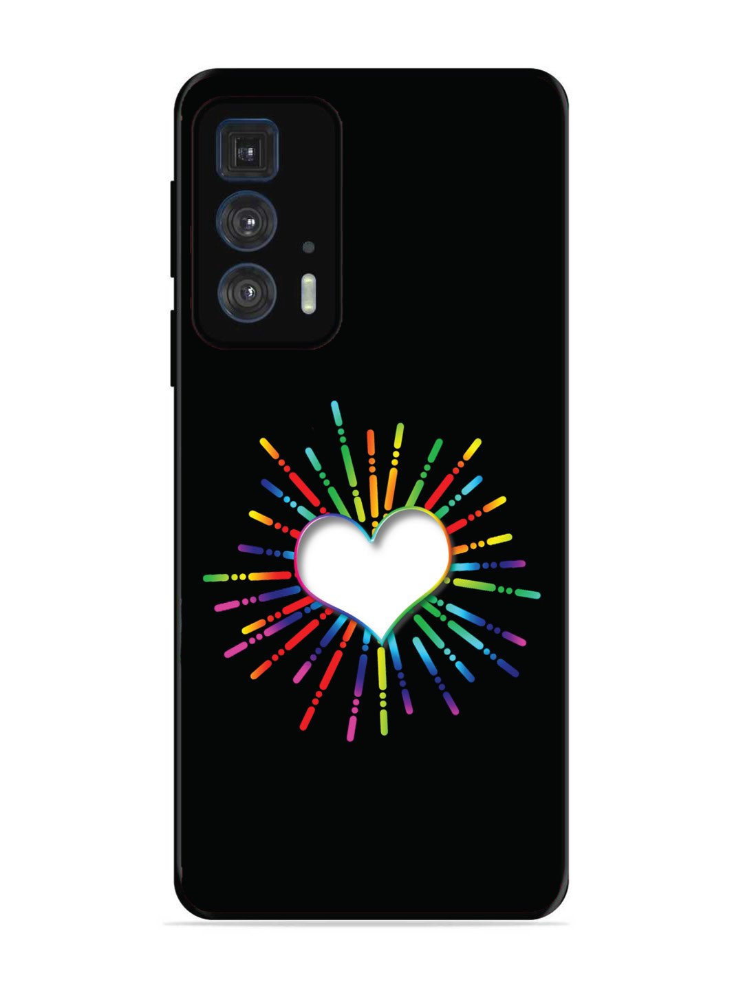 Motorola Edge 20 Pro Colourful Heart on Black