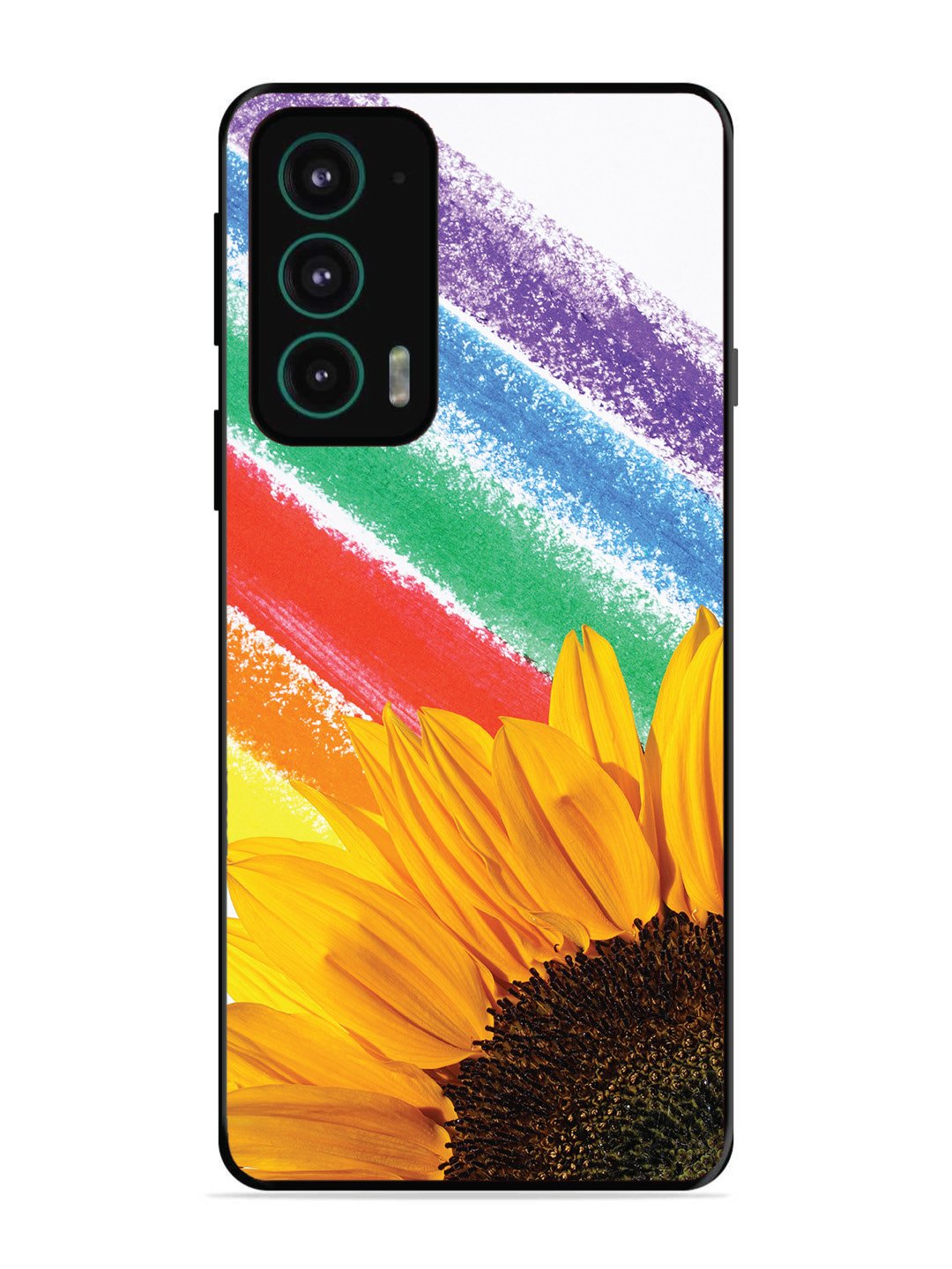 Motorola Edge 20 Sunflower on Colourful Lines