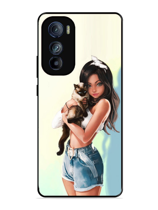 Motorola Edge 30 Cute Girl with Cat