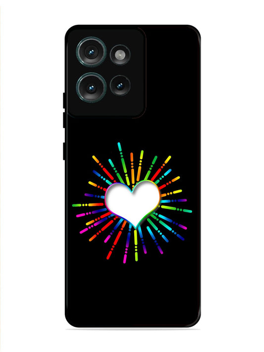Motorola Edge 50 Colourful Heart on Black