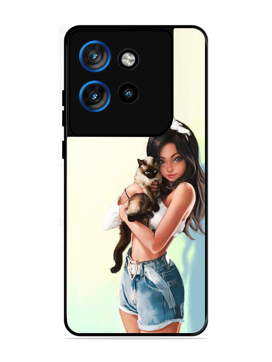 Motorola Edge 50 NEO Cute Girl with Cat