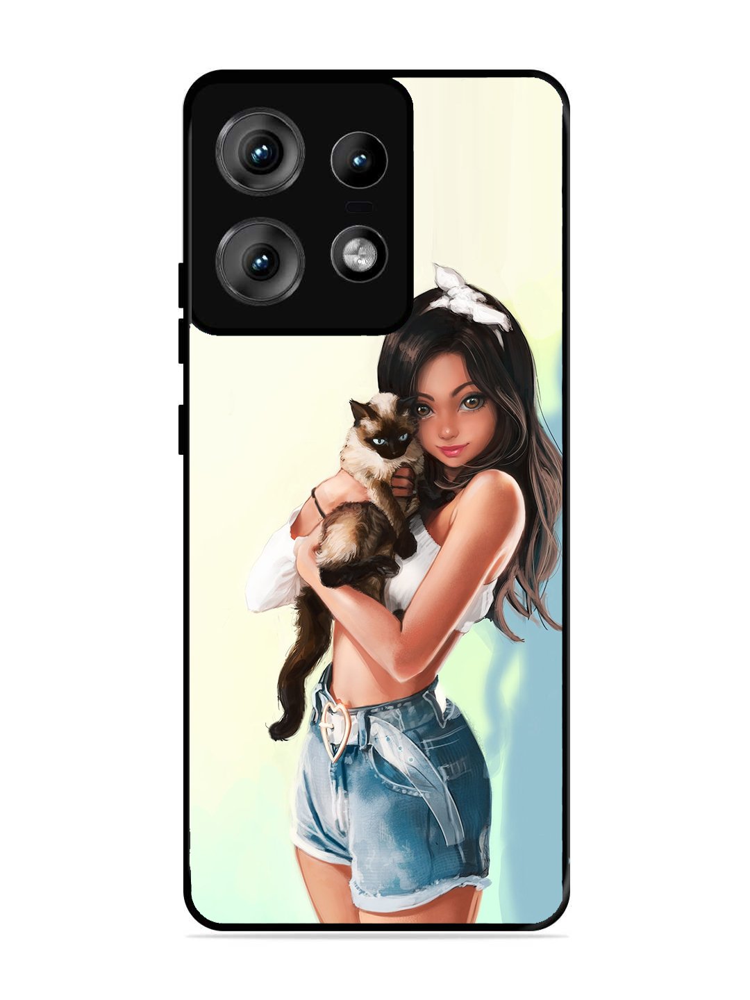Motorola Edge 50 Pro Cute Girl with Cat