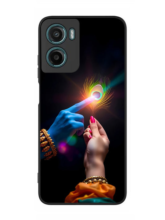 Motorola Moto G05 Radha Krishna touching feather