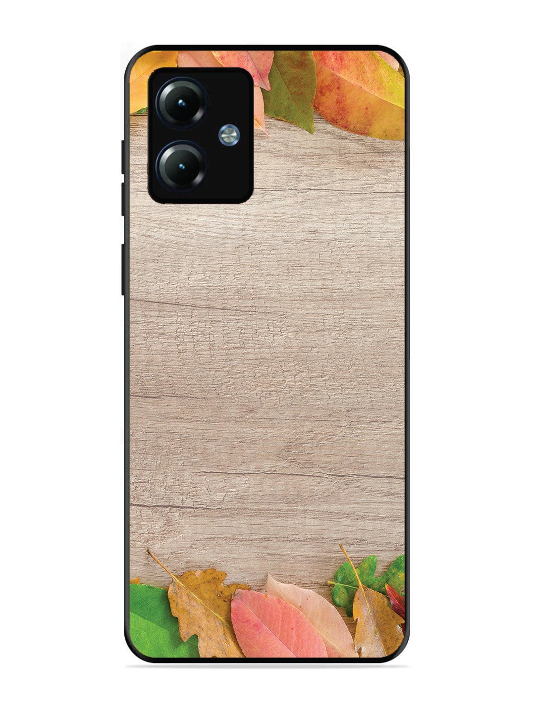 Motorola Moto G14 Autumn Leafs On Wooden Table