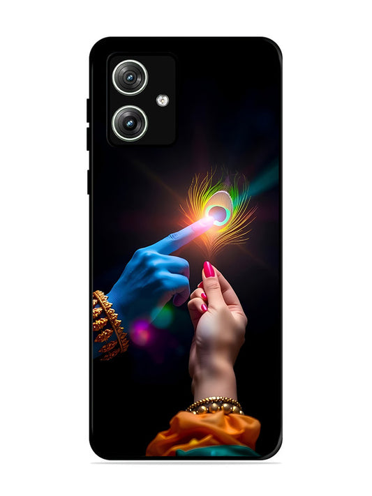 Motorola Moto G64 5G Radha Krishna touching feather