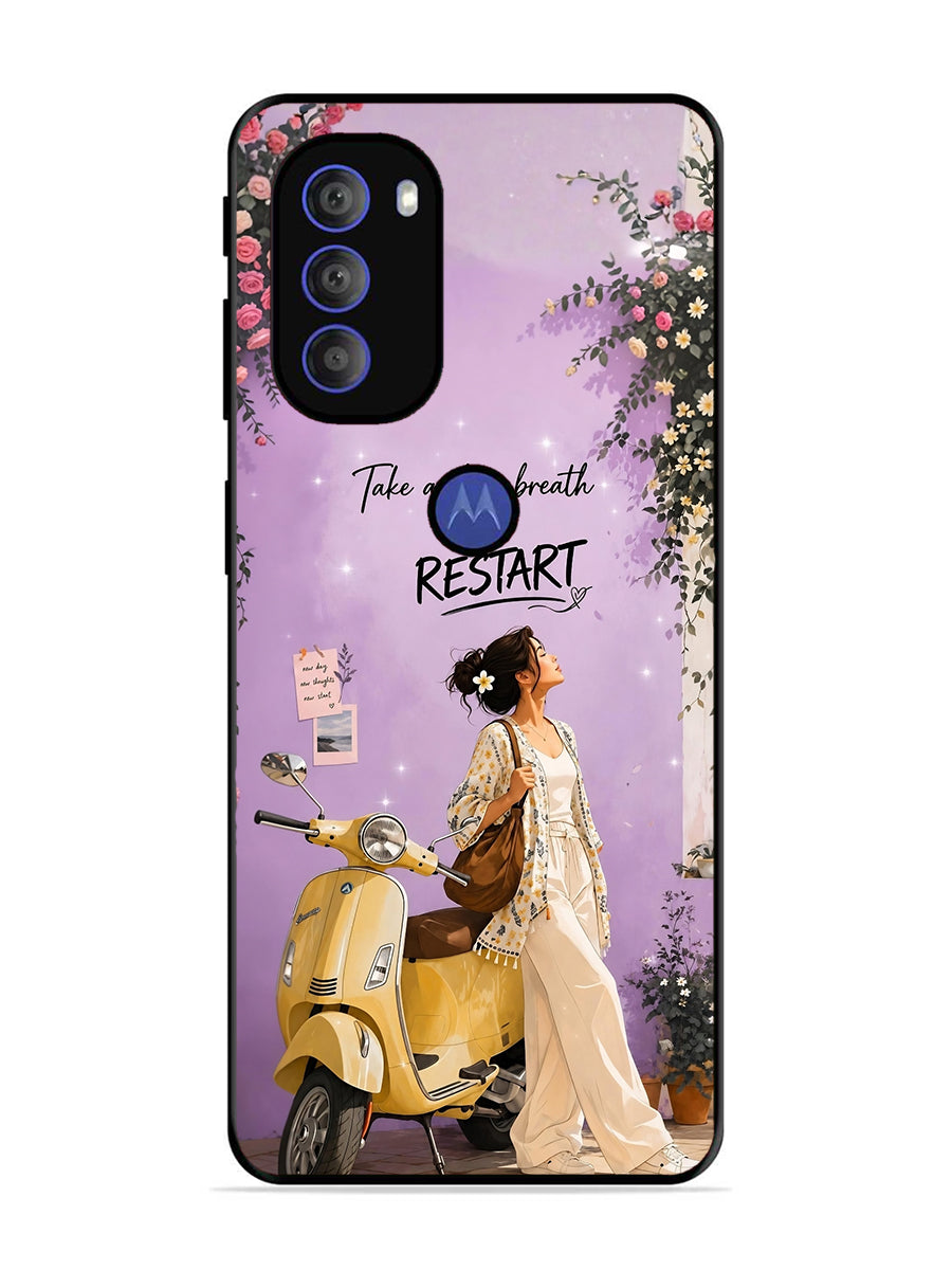 Motorola Moto G71 5G Girl with Yellow Scooty