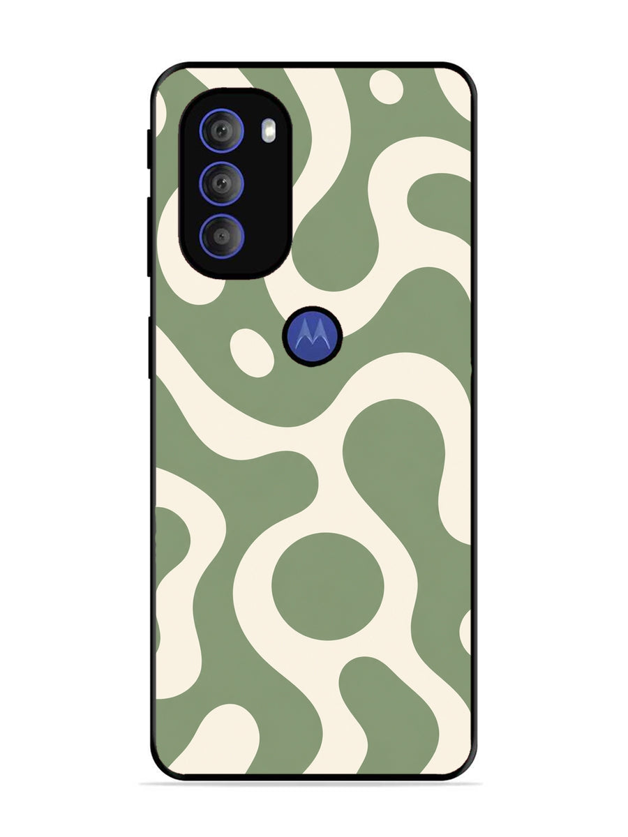 Motorola Moto G71 5G Fluid wave pattern Dark Sage Green