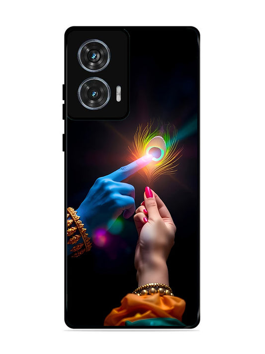 Motorola Moto G85 Radha Krishna touching feather
