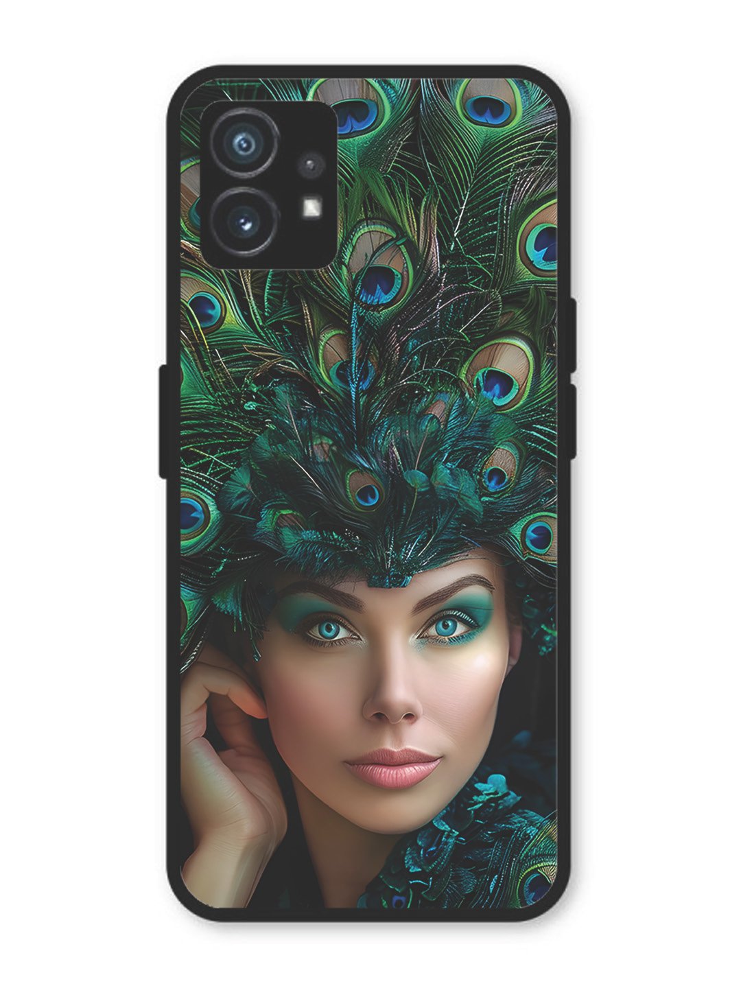 Nothing Phone 1 Girl with peacock feather Crown