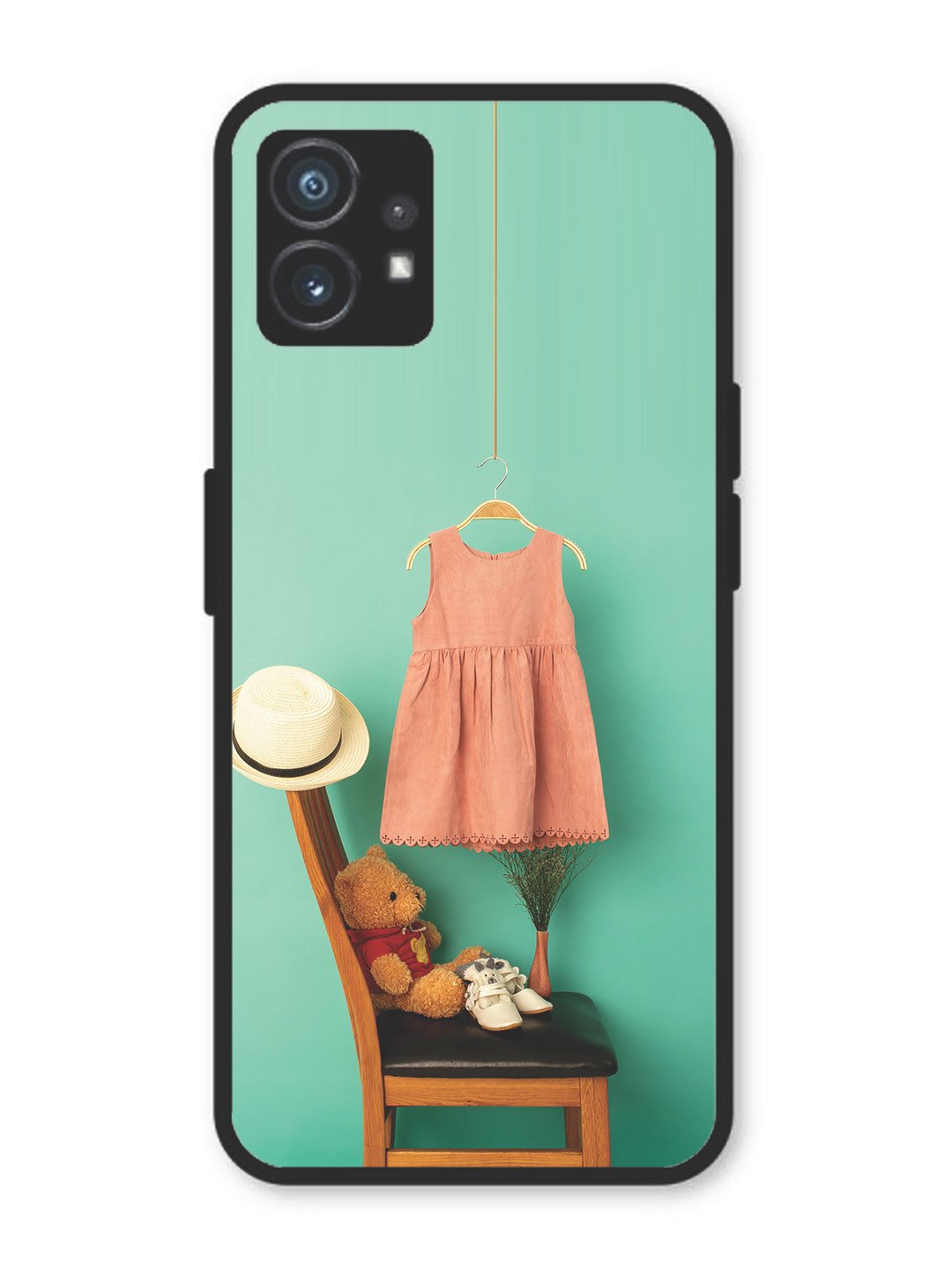 Nothing Phone 1 Trendy dress for girl near toy bear