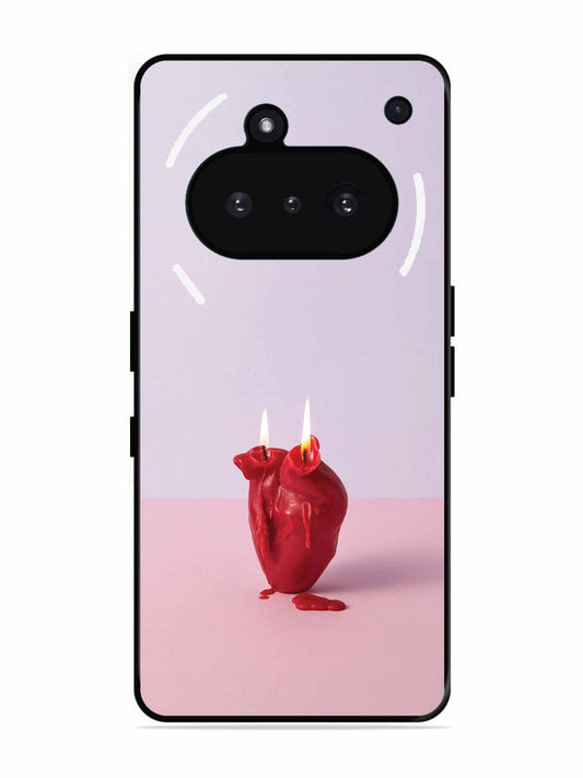 Nothing Phone 3A A Lighted Heart Candle