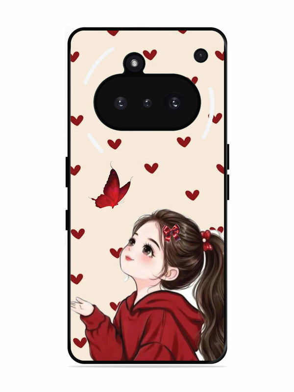 Nothing Phone 3A Beautiful girl with red butterfly
