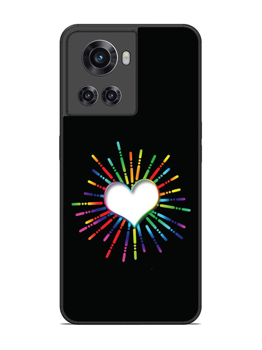 OnePlus 10R Colourful Heart on Black