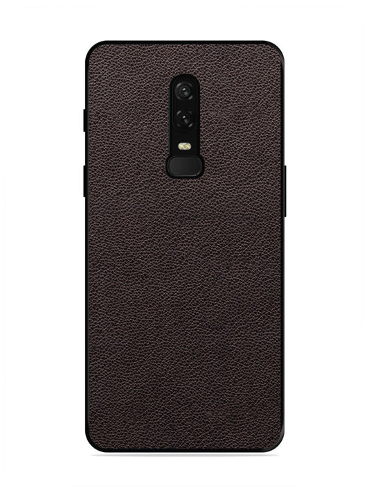 OnePlus 6 Print of Brown Leather Pattern