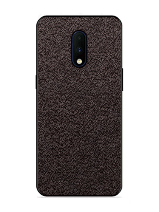 OnePlus 7 Print of Brown Leather Pattern
