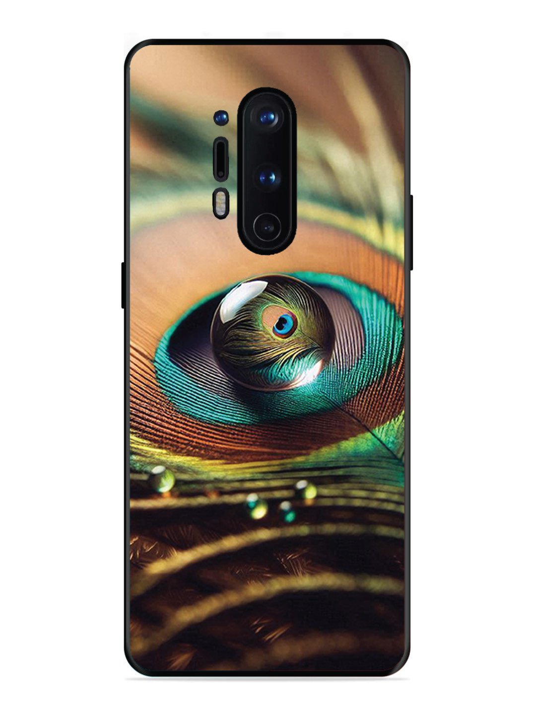 OnePlus 8 Pro Water Drop On Peacock Feather