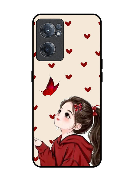 OnePlus Nord CE 2 5G Beautiful girl with red butterfly