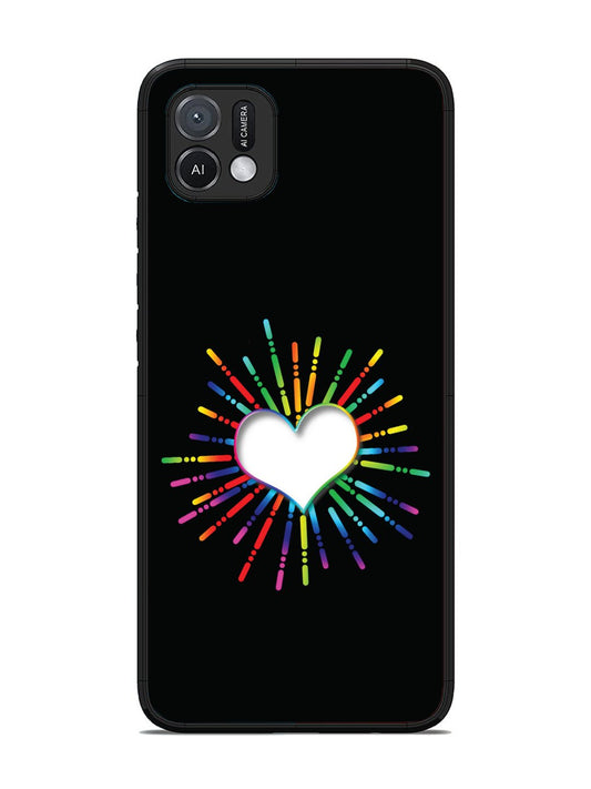 Oppo A16K Colourful Heart on Black