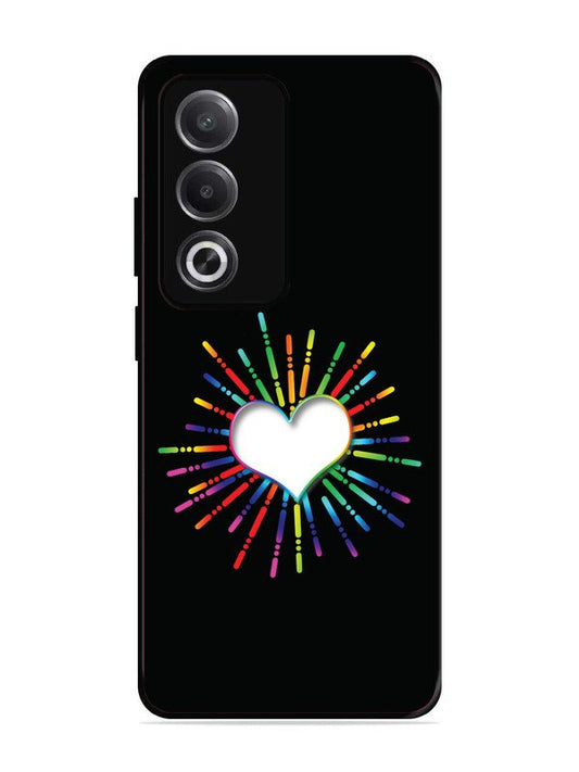 Oppo A3 Pro 5G Colourful Heart on Black