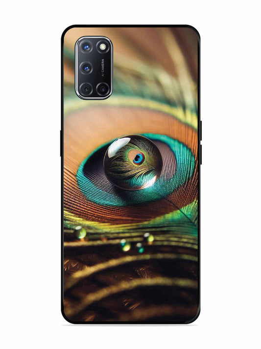 Oppo A52 Water Drop On Peacock Feather