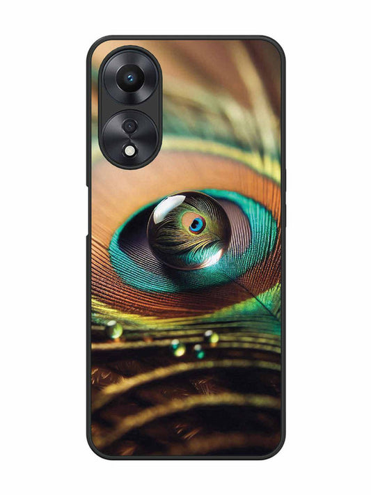 Oppo A58 5G Water Drop On Peacock Feather