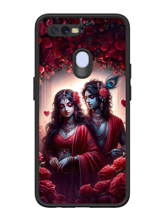 Oppo A7 Couples in Red theme like Radha Krishna