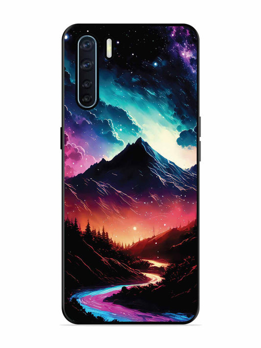 Oppo F15 mountain-valley-Colorful-cloud-at-night