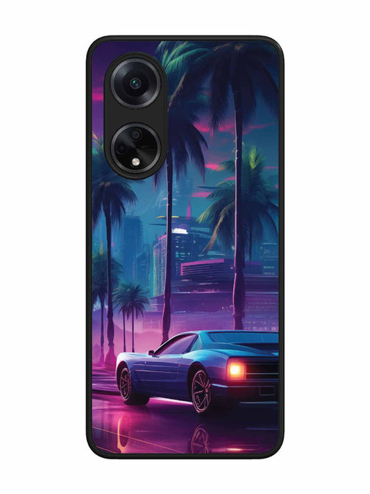 Oppo F23 5G sunset-sports-car-city-palm-trees