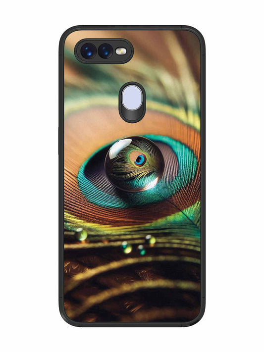 Oppo F9 Pro Water Drop On Peacock Feather