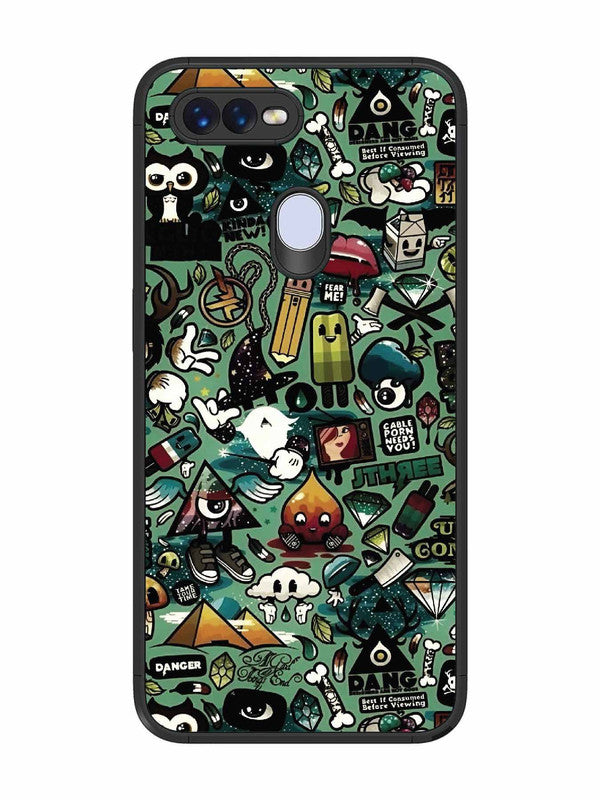Oppo F9 Pro Pop Art Doodle Graffiti Collage