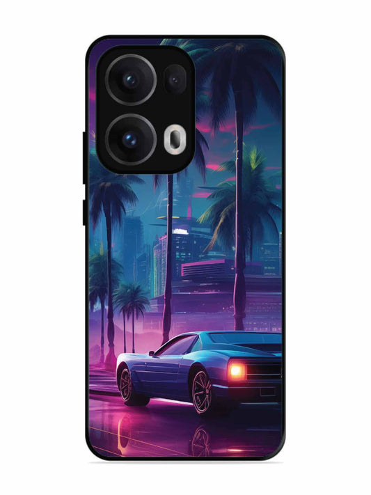 Oppo RENO 13 Pro sunset-sports-car-city-palm-trees