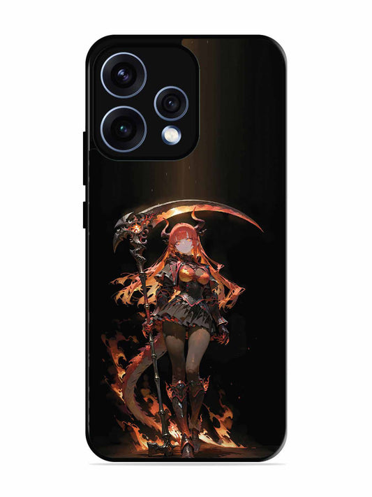 Oppo RENO 15 5G anime-girl-sycthe-red-hair-horn
