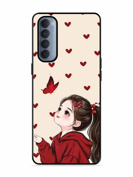 Oppo RENO 4 Pro Beautiful girl with red butterfly