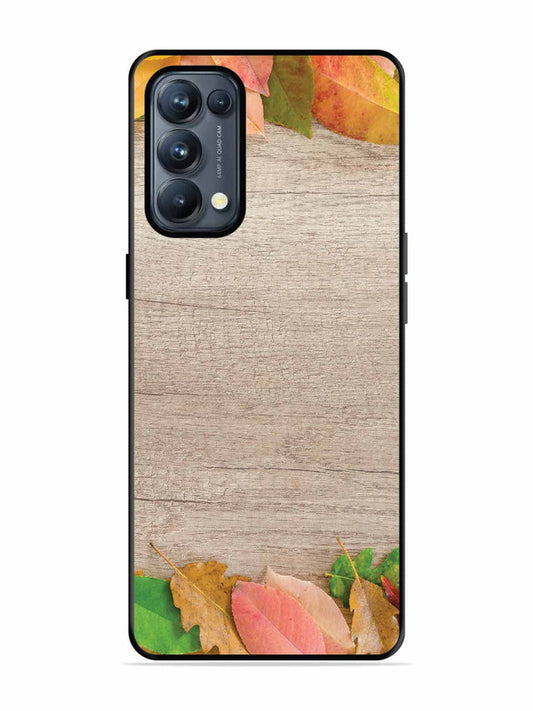 Oppo RENO 5 Pro 5G Autumn Leafs On Wooden Table