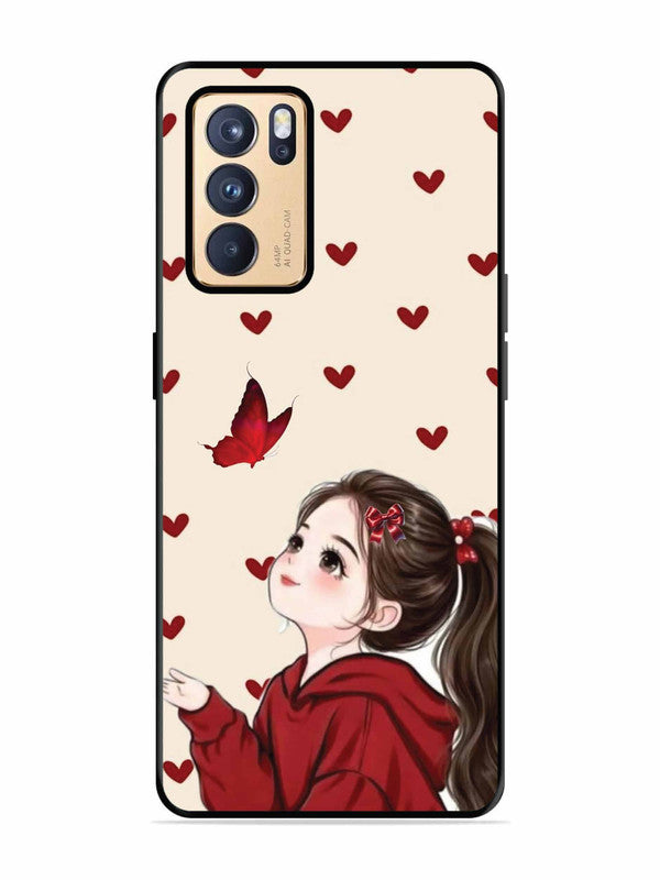 Oppo RENO 6 Pro 5G Beautiful girl with red butterfly