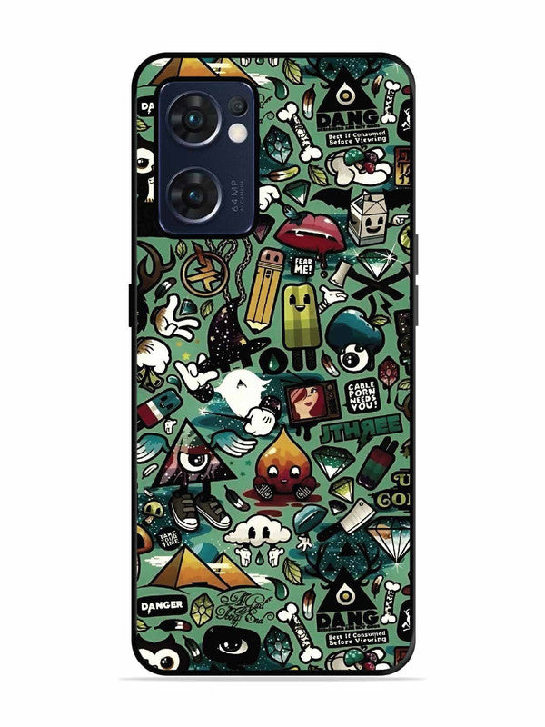Oppo RENO 7 5G Pop Art Doodle Graffiti Collage