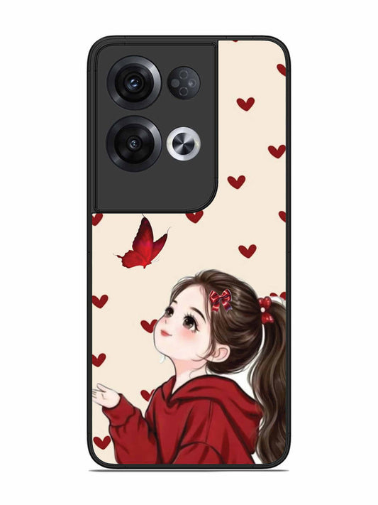 Oppo RENO 8 Pro 5G Beautiful girl with red butterfly