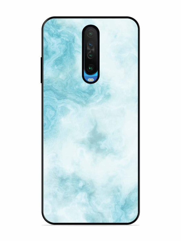 Poco X2 Light Blue with White Ocean Marble