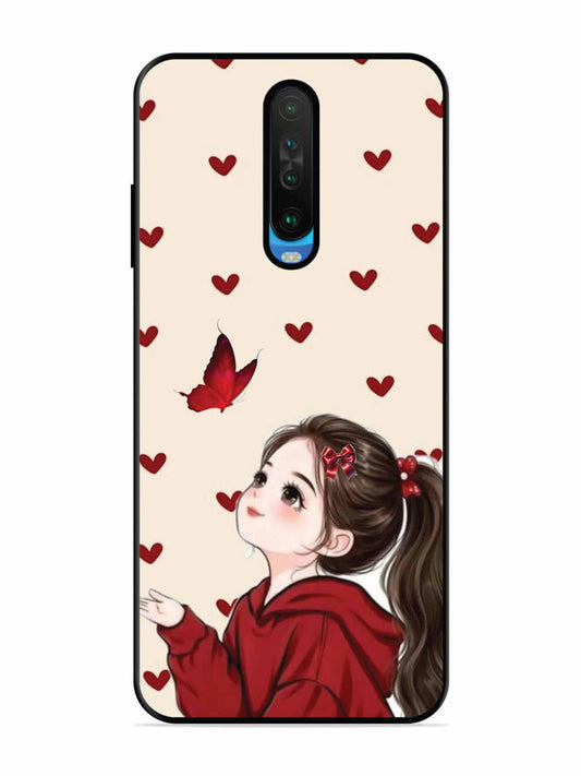 Poco X2 Beautiful girl with red butterfly