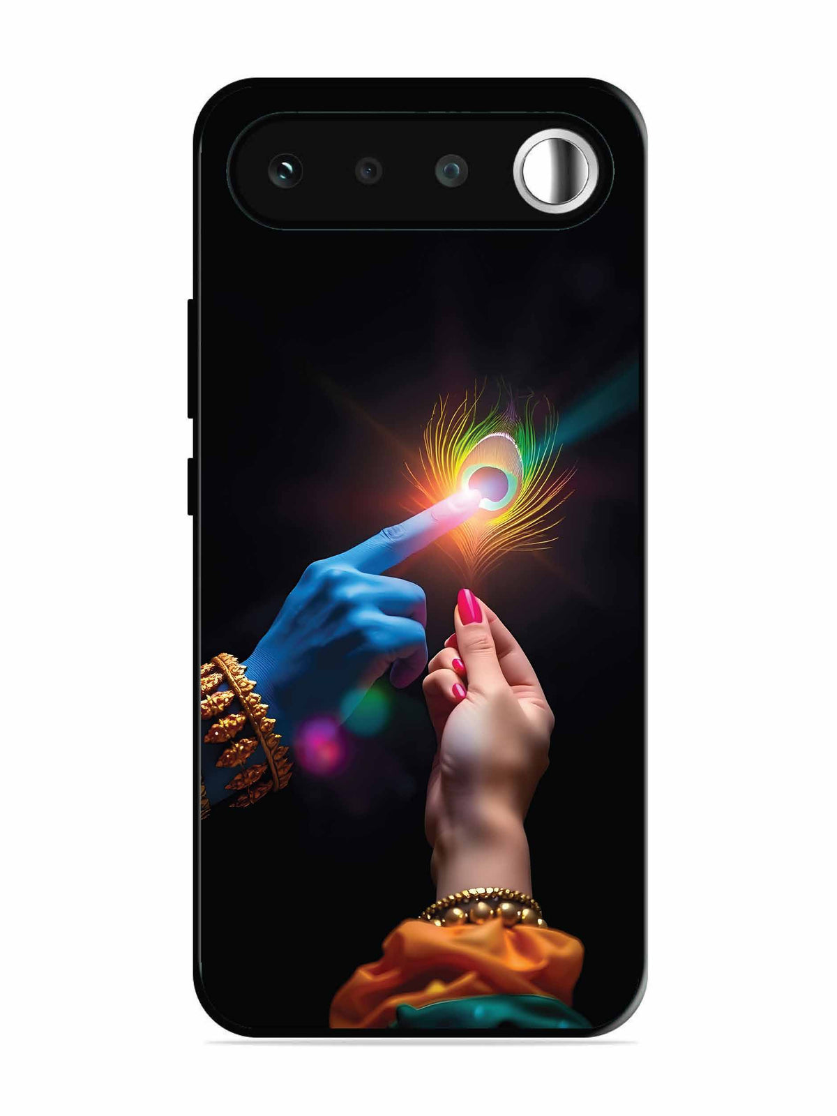 realme 16 Radha Krishna touching feather
