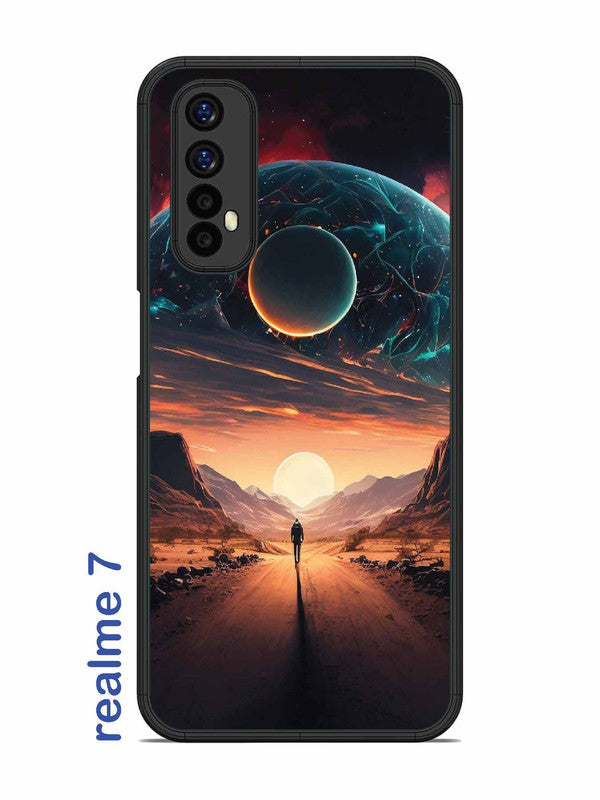 Realme 7 Sunset with space scene