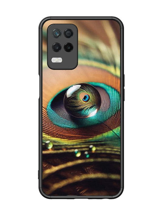 Realme 8 5G Water Drop On Peacock Feather