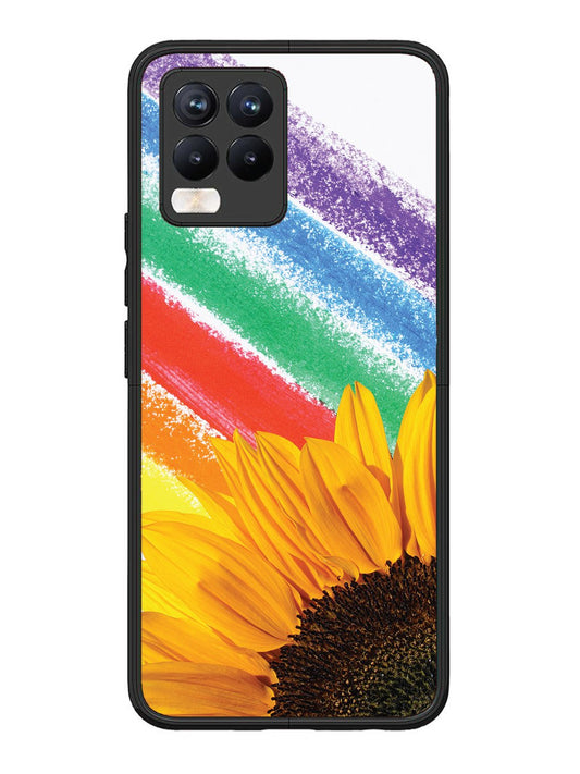 realme 8 Pro Sunflower on Colourful Lines