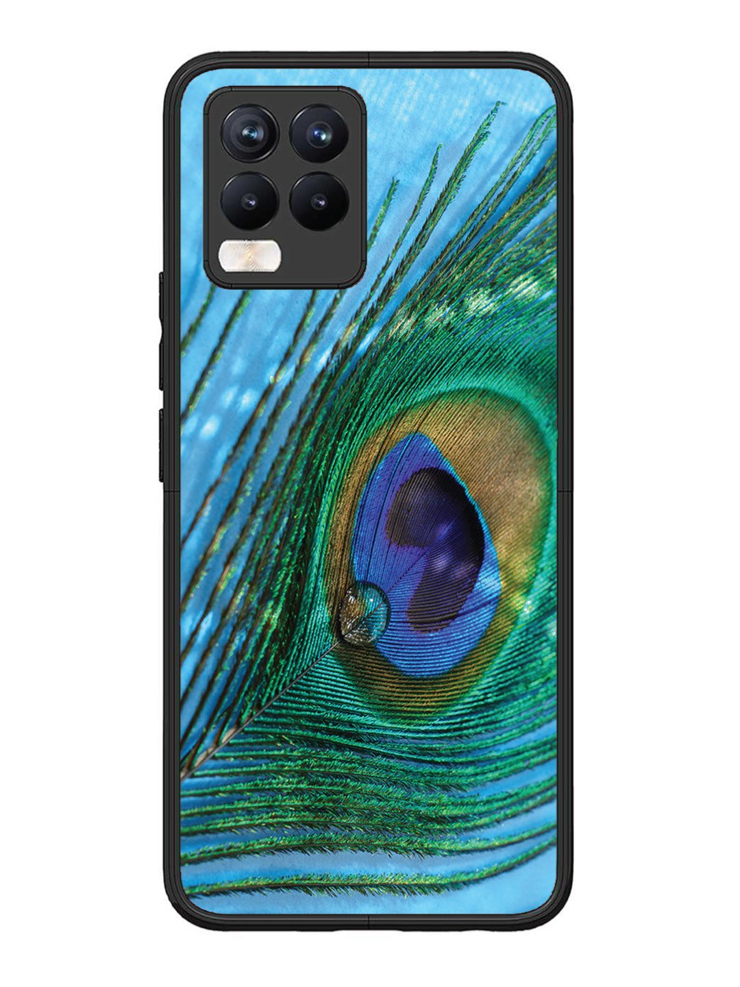 Realme 8 Pro A drop on Peacock Feather