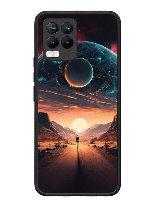 realme 8 Pro Sunset with space scene