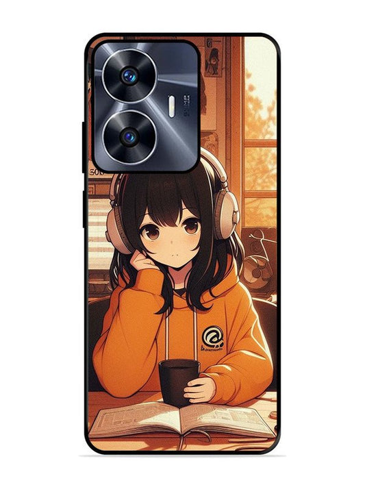 realme c55 Cute Girl listening Music