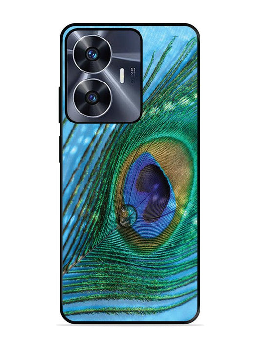 realme c55 A drop on Peacock Feather