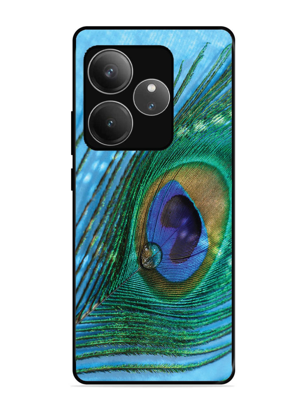realme GT6 A drop on Peacock Feather