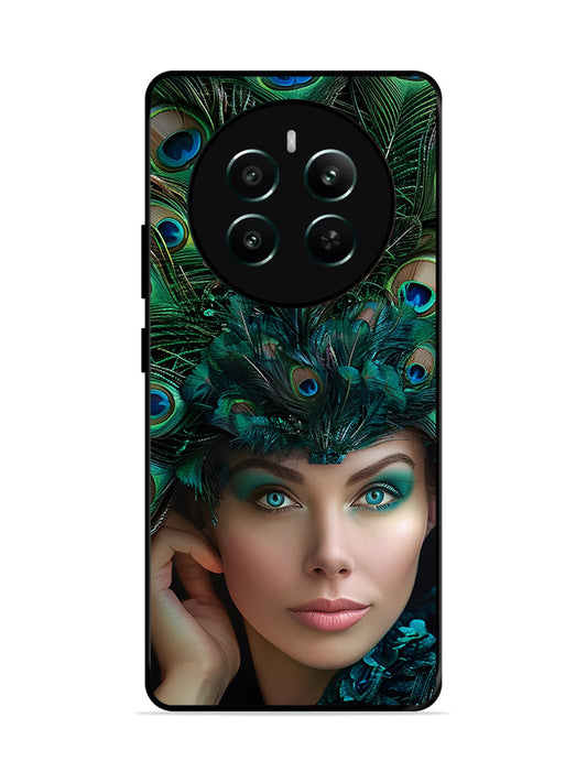 Realme 12 Plus Girl with peacock feather Crown