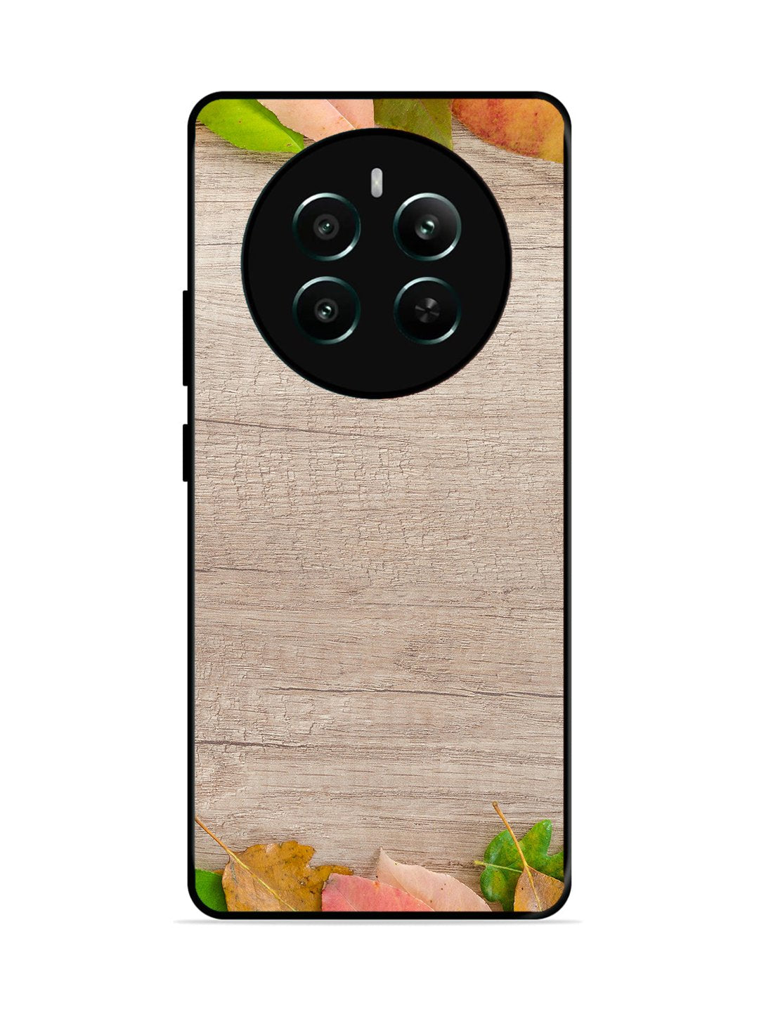 realme Narzo 70 Pro Autumn Leafs On Wooden Table